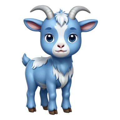 Sad-crying tears-cute-small-full body-blue goat-looking up sticker