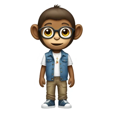 Monkey dressed in boys clothes sticker