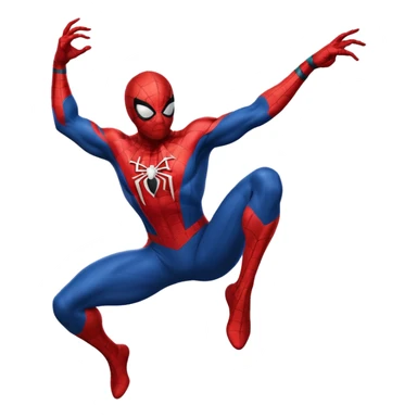 Spider-Man in classic red and blue suit, swinging on a web sticker