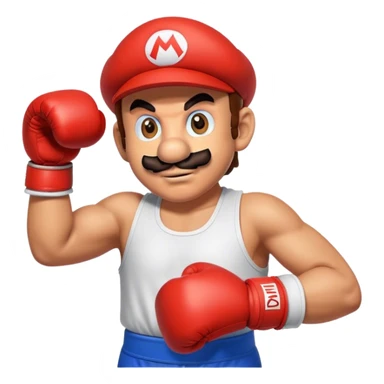 super mario with boxing gloves sticker