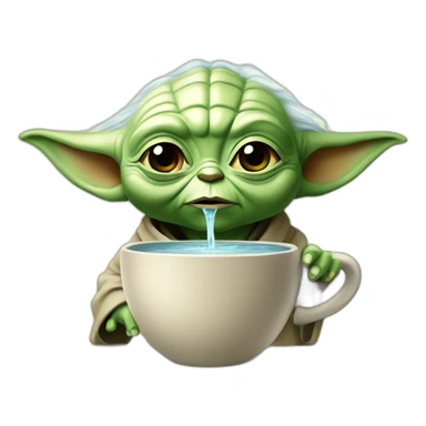 Yoda drink thé water sticker