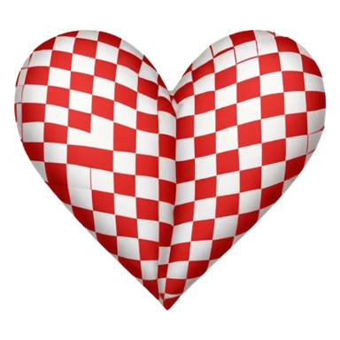 Checkered heart sticker