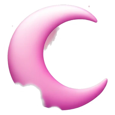 Pink crescent moon with sparkly white clouds sticker