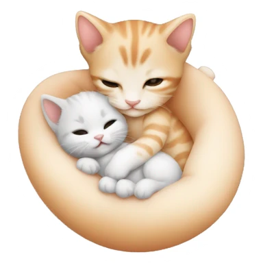 kitten cuddling babys sticker