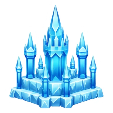 ice palace object icon, crystal ice palace, tall icy towers, transparent blue ice walls, sparkling details, soft glow, 3D cartoon, mobile game icon style, centered, clean background, soft shadow, no text, no watermark



 sticker