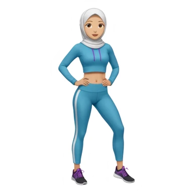 High resolution full body of a girl wearing a hijab and is a fitness trainer sticker