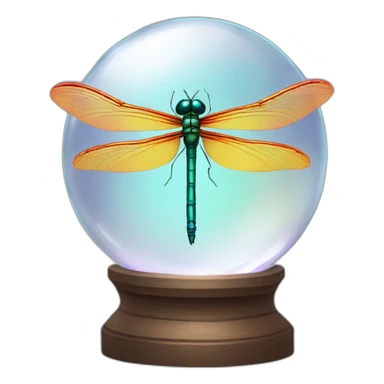 dragonfly on a crystal ball sticker