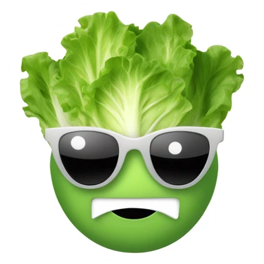 lettuce with a happy face holds a mirror in his hand and looks at it sticker