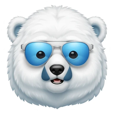 baby Polar bear with blue sun glasses sticker