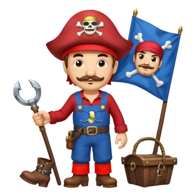 Create the Mario character.The luf from the anime anpice sticker