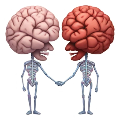 brain and atomic heart holding hands , mental health sticker