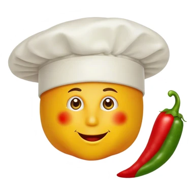 chef hat alongside various peppers sticker