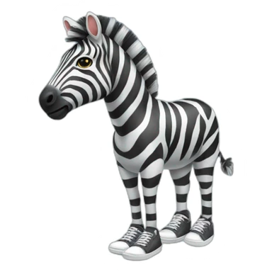 A zebra wearing sneakers sticker