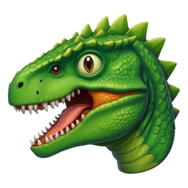 dinosaur front face, half body sticker