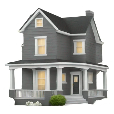 Grey 2 story house white trim  sticker