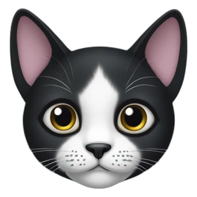 Big eyed black cat with white spot  sticker