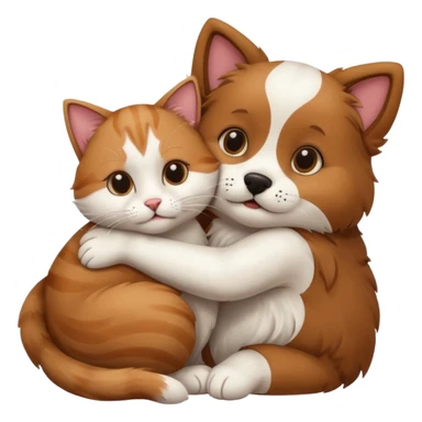 dog hug cat sticker