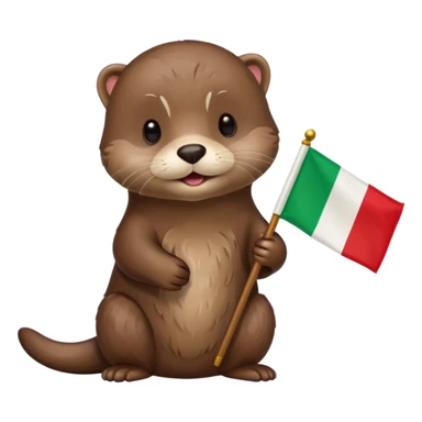 Otter with Italy flag sticker