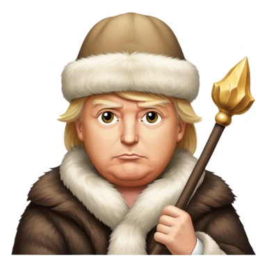Donald Trump is a king in a fur hat, holding a staff
hyper realistic sticker
