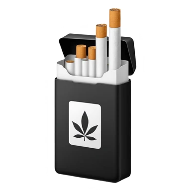 Minimalistic cigarette pack emoji, black and white sticker
