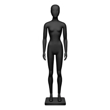 Minimalistic flat vector icon, iOS style, thin black contour on white background. Matte black mannequin in front of in 3D monochrome style. sticker