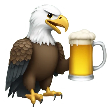 bald eagle holding a beer sticker