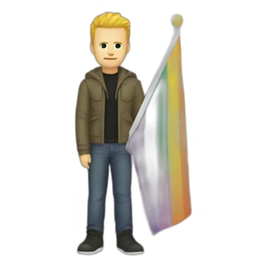 jesse pinkman holding the nonbinary pride flag sticker