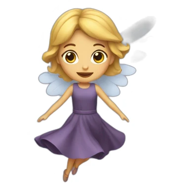 Flying girl in a dress sticker