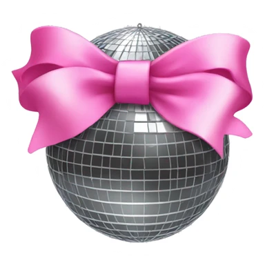 disco ball with a pink bow sticker