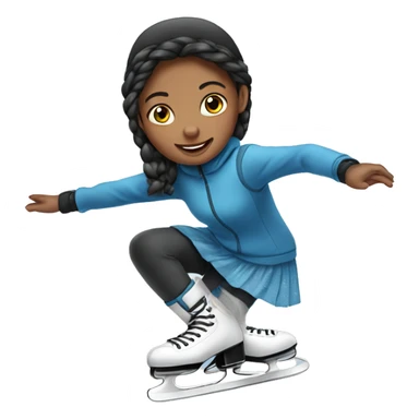 young girl ice skating sticker