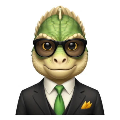 capitalist iguana banker godfather with black sunglasses satirical sticker