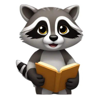A raccoon with a plastered arm and a book sticker
