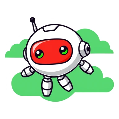 Robot in a cloud with streaming data sticker