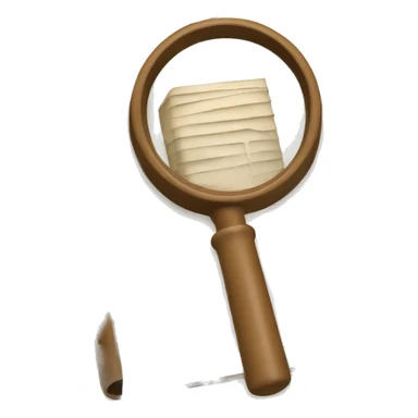 A book in beige tones with a magnifying glass on it sticker