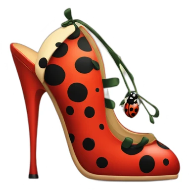 Lady bug in high heels sticker