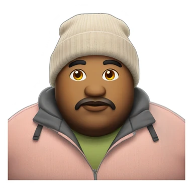 fat programmer wearing a beanie sticker