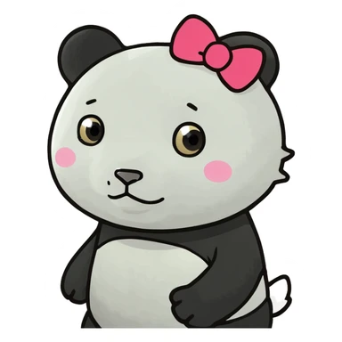 Oso panda disfrazado de hello kitty sticker