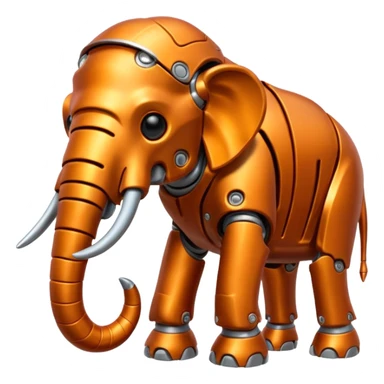 Little completely orange mammouth cyborg sticker