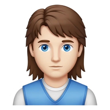 Brown Mullet blue eyes  sticker