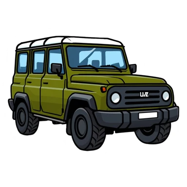 UAZ Patriot Russian 4x4 SUV with rugged appearance sticker