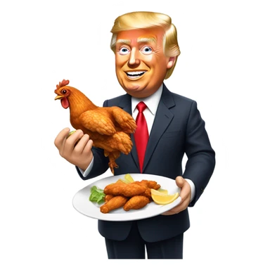 Trump eating wings sticker
