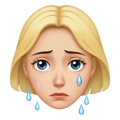 Woman with tears streaming down her face sticker