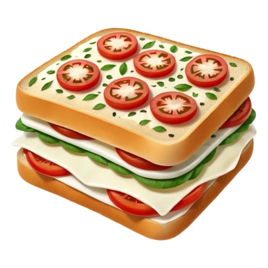 italian foccacia sandwich with tomatoes, mozzarella and basilic sticker