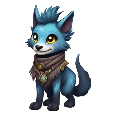 Cool cute Kawaii edgy fantasy animal  fursona Fionbri by griffsnuff & LiLaiRa & Falvie full body sticker