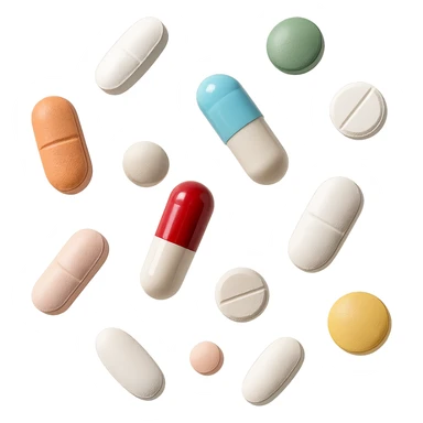 pillole farmaci fluttuano in aria sticker