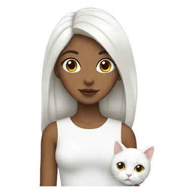 Lebanese girl with a White cat  sticker