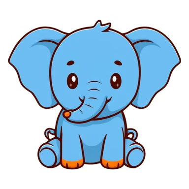 blue elephant sticker