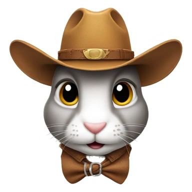 Rabbit with cowboy hat sticker