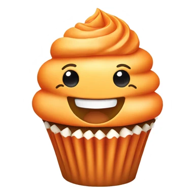 Happy orange cupcake sticker