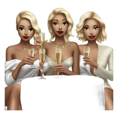 Hyper Realistic beautiful high fashion models drinking champagne  sticker